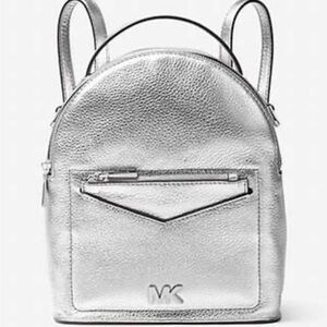 Michael Kors *NWT Metallic Silver Jessa Backpack with Adjustable Straps